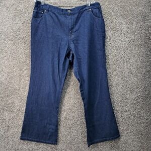 Mainstreet Blues Womens 20WP Dark Wash Wide Leg Elastic Waist Cotton Denim Jeans